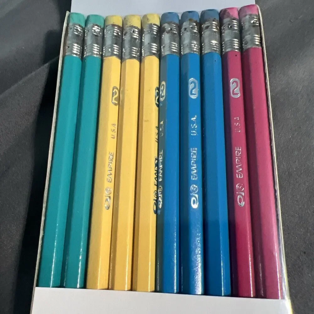 New Vintage Empire Wood Pencil Company Pencils 10‎ Count Soft Splash Sealed TN
